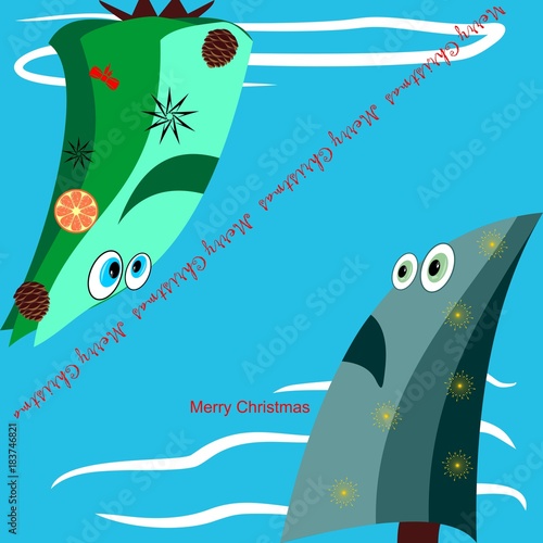 Merry Christmas fir-trees