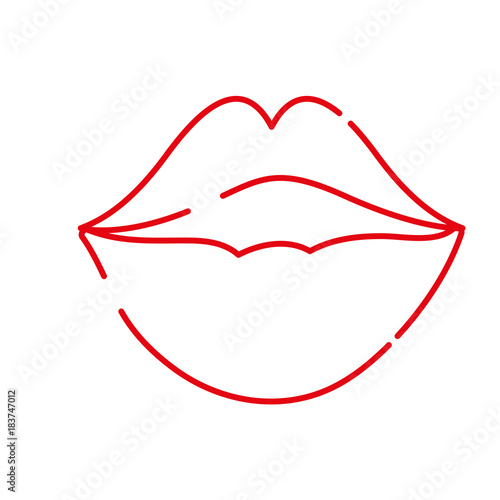 color line female fashion lips style