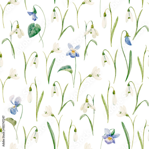 Watercolor floral vector pattern