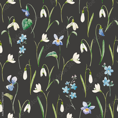 Watercolor floral vector pattern