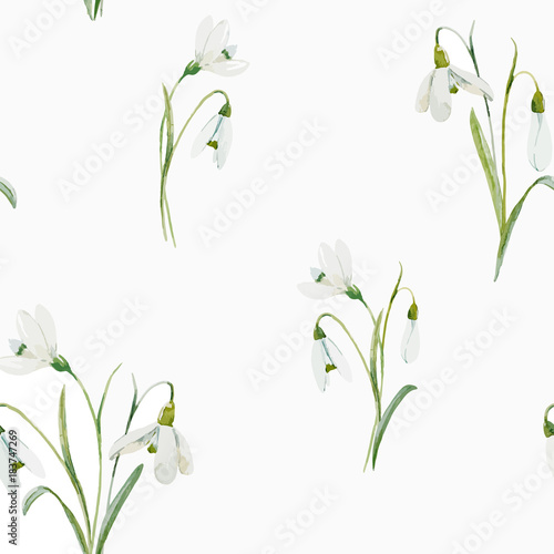 Watercolor floral vector pattern