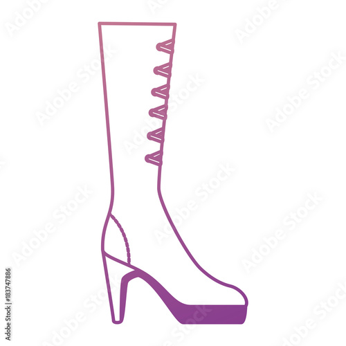 elegant heeled boots icon vector illustration design