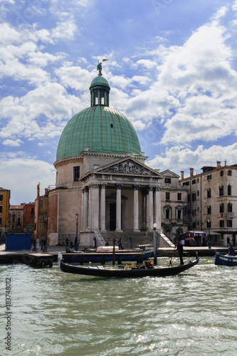 view of the Church. Simon in Venice on the background of blue sky