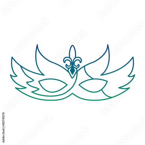 mardi gras glitter mask with fleur-de-lis carnaval vector illustration