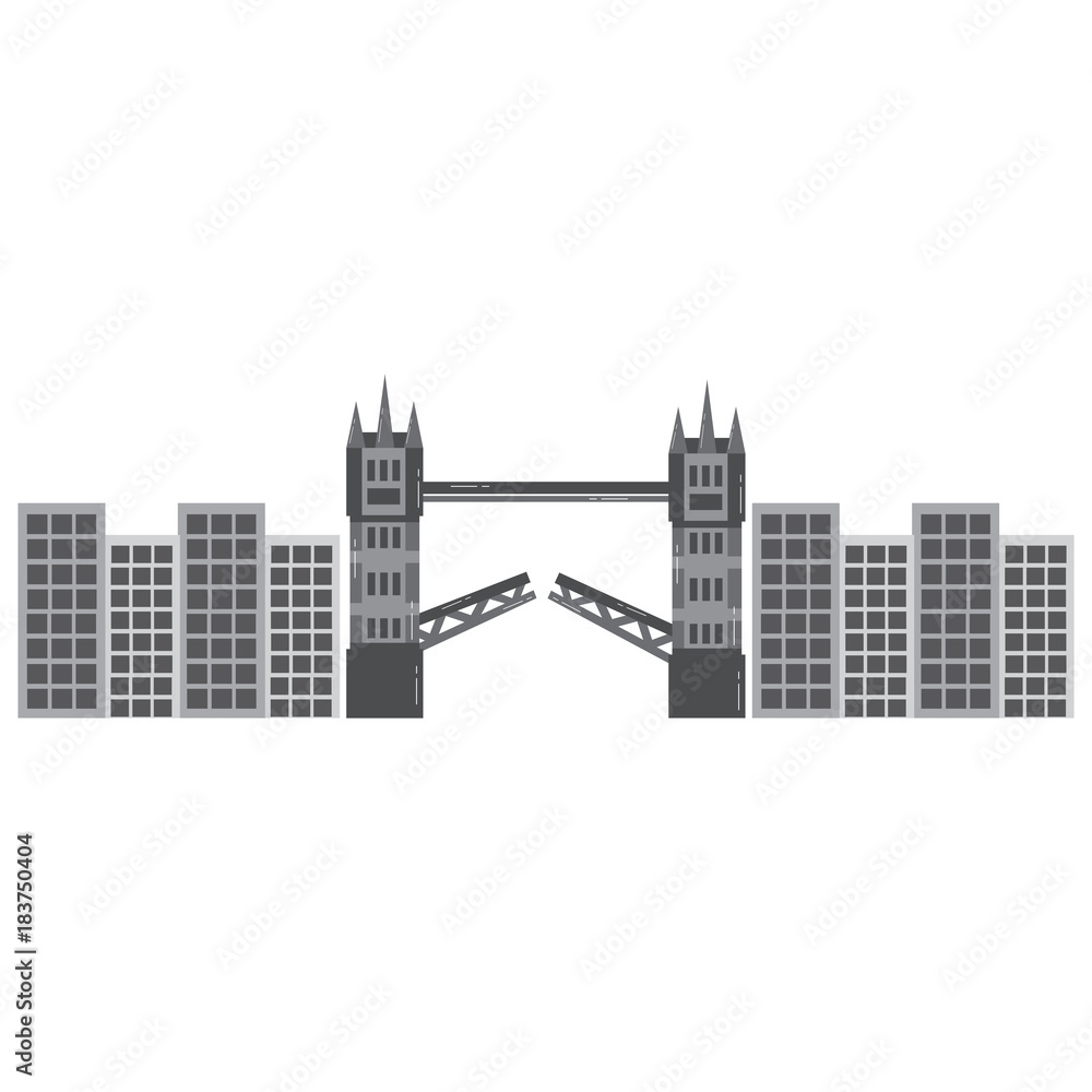 london bridge building urban city landmark vector illustration