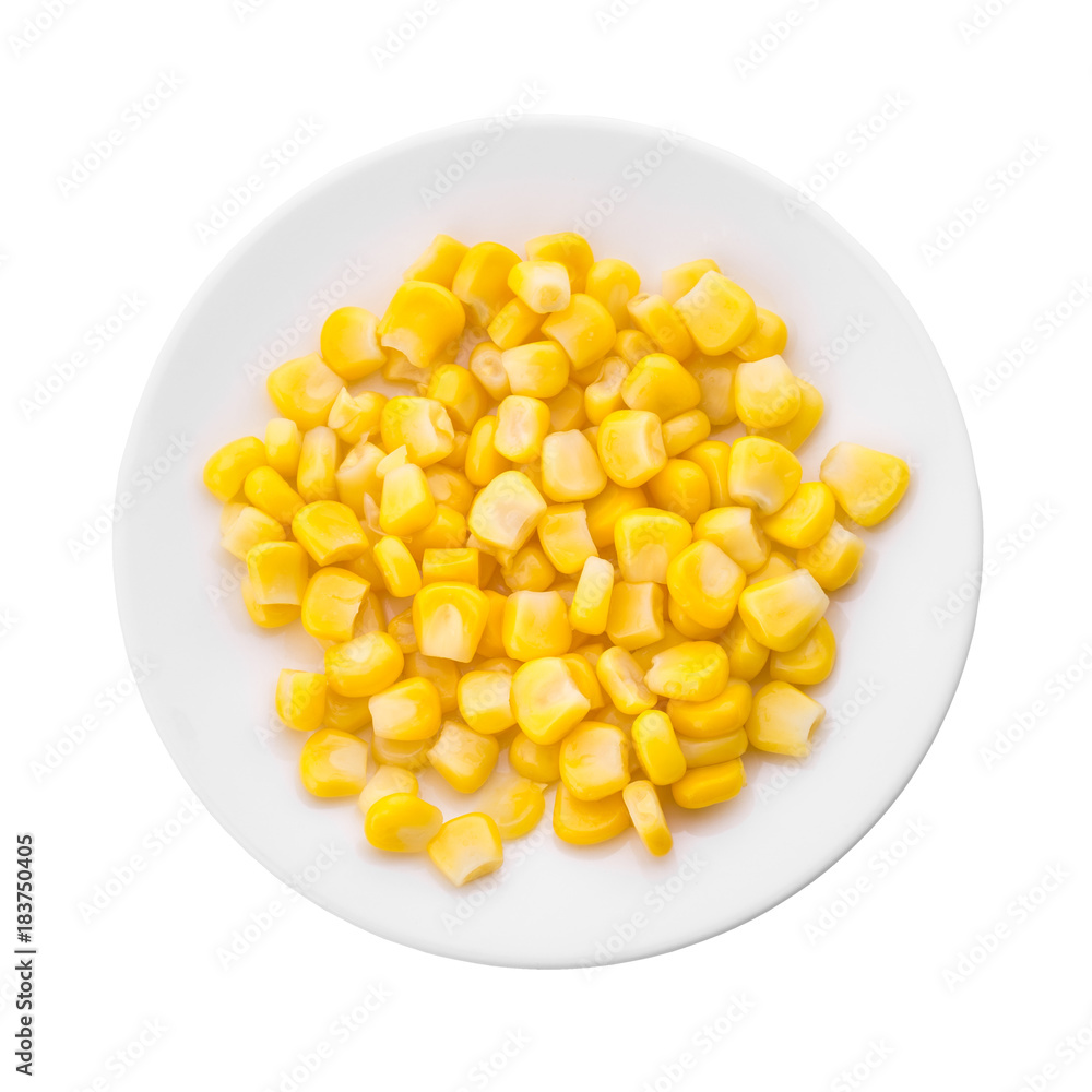 canned corn on a white background canned corn on a white background