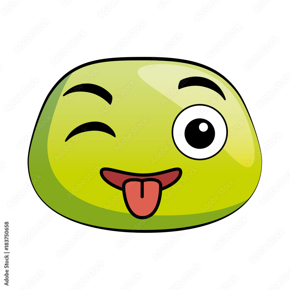 Fototapeta premium crazy emoji face icon vector illustration design