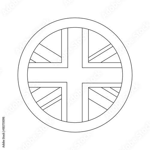 united kingdom flag badge round button vector illustration