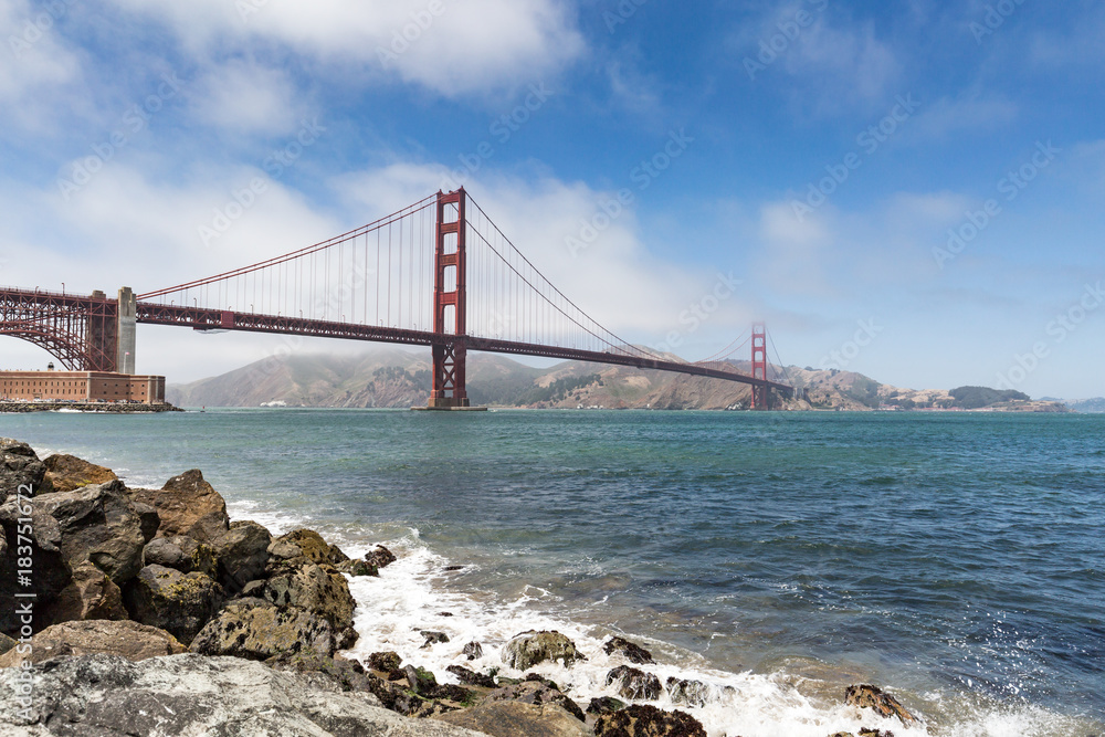 The Golden Gate Bridge, from Fort Point, San Francisco, California. The Golden Gate Bridge, from Fort Point, San Francisco, California.