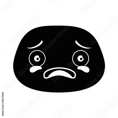 crying emoji face icon vector illustration design photo