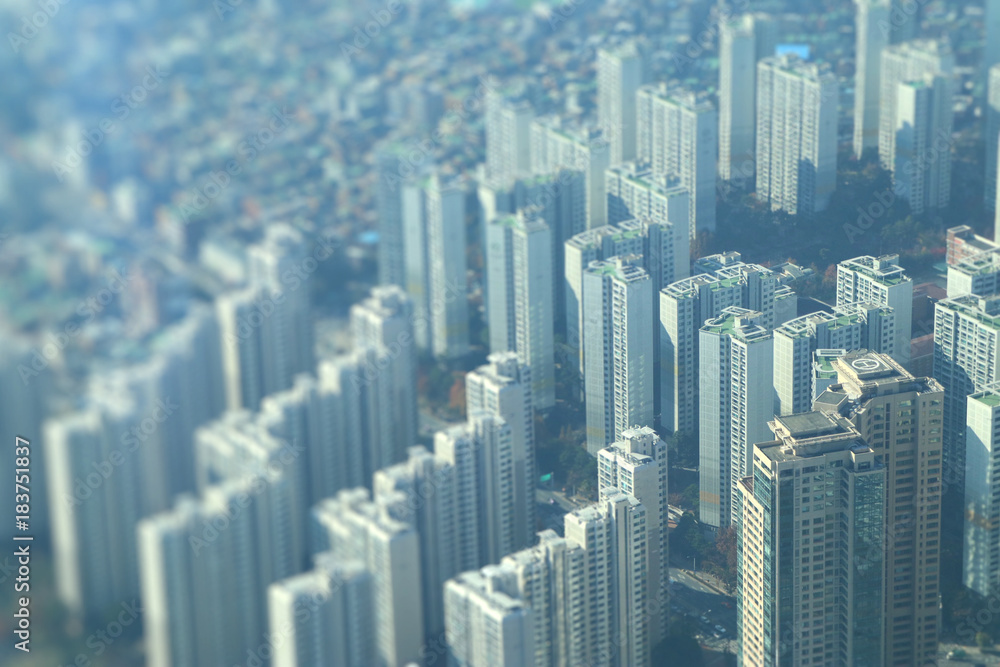 Fototapeta premium blureed top view landscape south korea