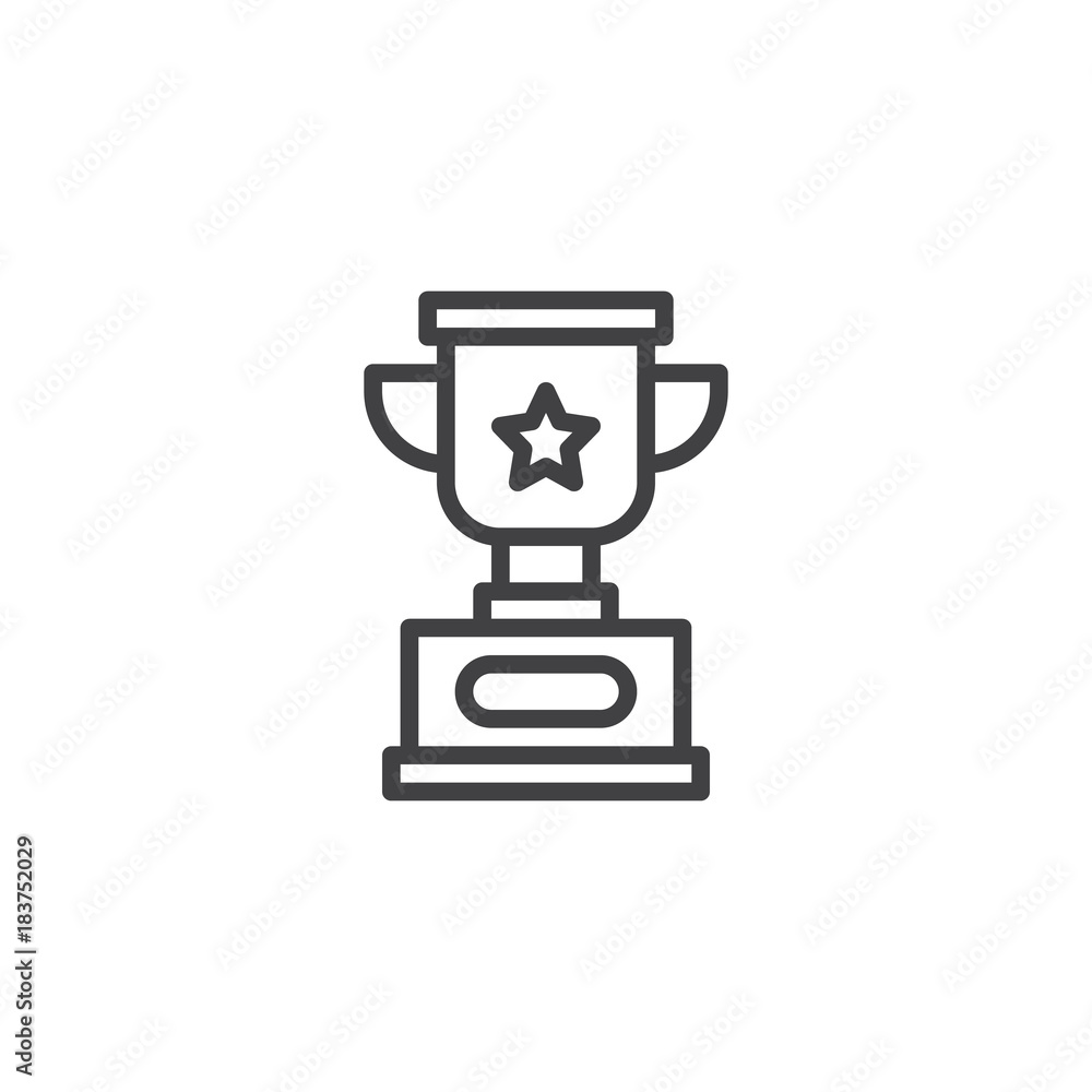 Trophy cup line icon, outline vector sign, linear style pictogram isolated on white. Winners prize symbol, logo illustration. Editable stroke Trophy cup line icon, outline vector sign, linear style pictogram isolated on white. Winners prize symbol, logo illustration. Editable stroke