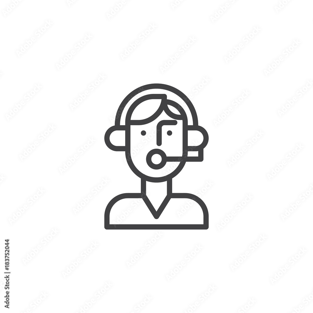 Support manager operator line icon, outline vector sign, linear style pictogram isolated on white. Call center service symbol, logo illustration. Editable stroke Support manager operator line icon, outline vector sign, linear style pictogram isolated on white. Call center service symbol, logo illustration. Editable stroke
