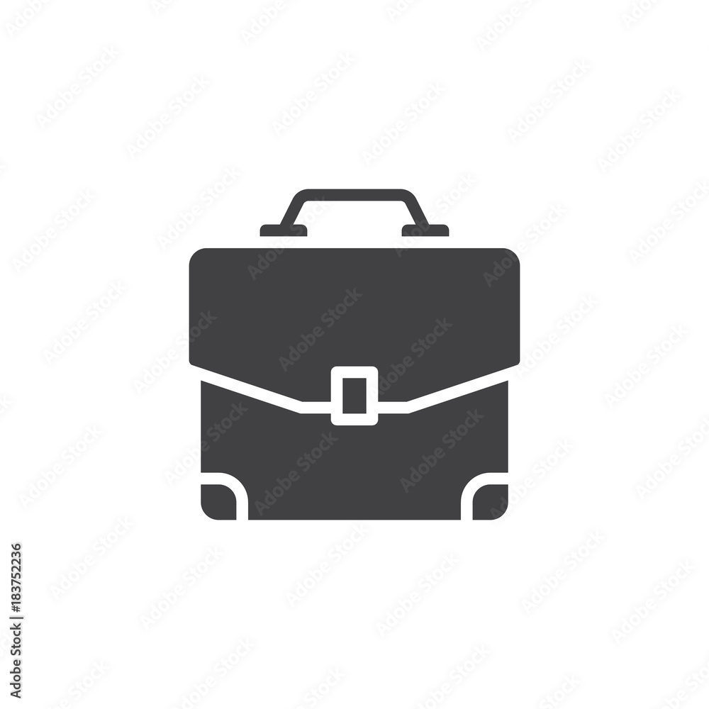 Briefcase icon vector, filled flat sign, solid pictogram isolated on white. Suitcase, portfolio symbol, logo illustration. Briefcase icon vector, filled flat sign, solid pictogram isolated on white. Suitcase, portfolio symbol, logo illustration.