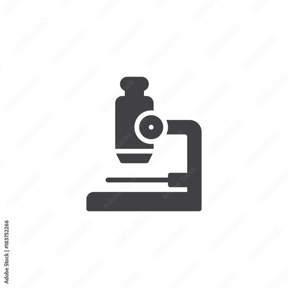Microscope icon vector, filled flat sign, solid pictogram isolated on white. Research symbol, logo illustration. Microscope icon vector, filled flat sign, solid pictogram isolated on white. Research symbol, logo illustration.