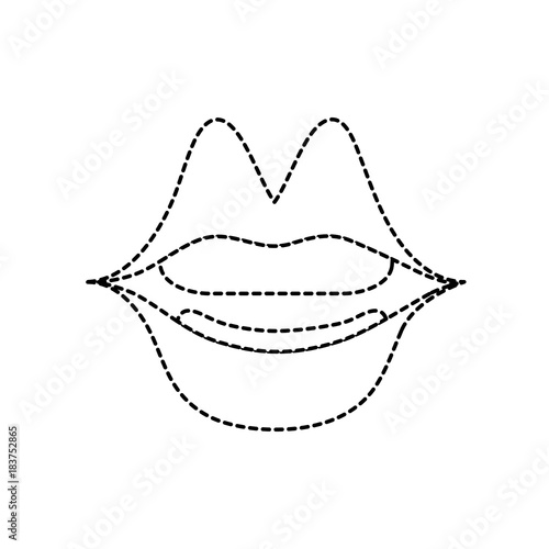 dotted shape mouth with lipstick in the lips fashion makeup