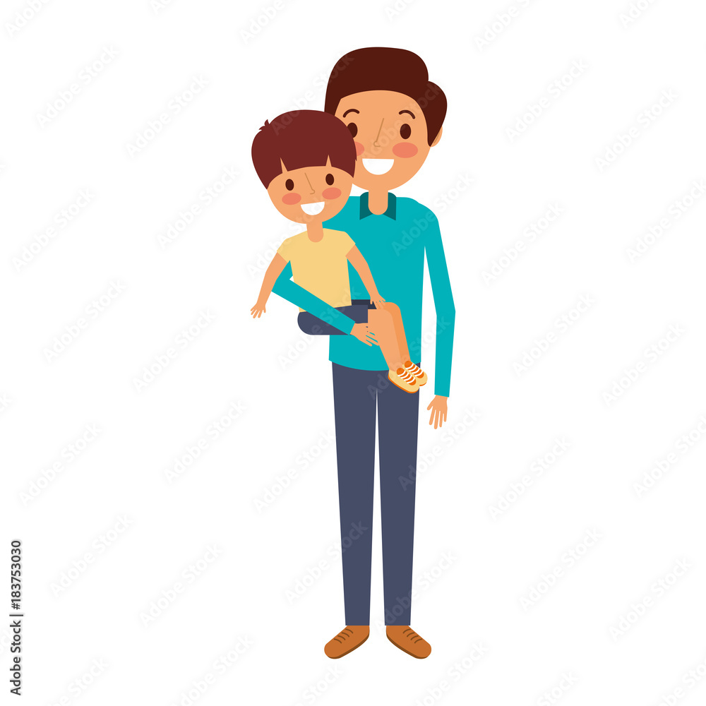 father holding their son kid smiling vector illustration father holding their son kid smiling vector illustration