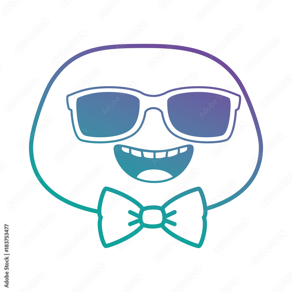 happy emoji face with sunglasses vector illustration design