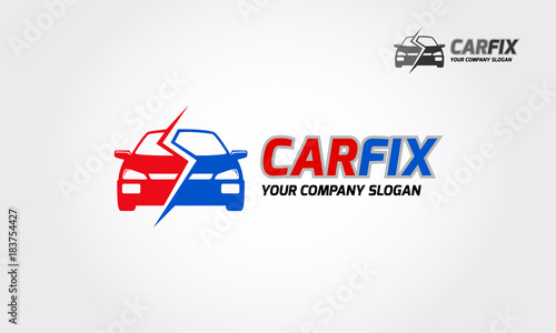 Car Fix Vector Logo Template. Logo of stylized car suitable for fixing car, car insurance, and car renting.