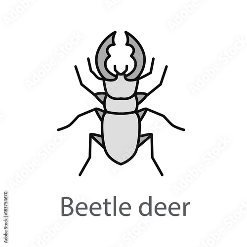 Stag beetle color icon © bsd studio