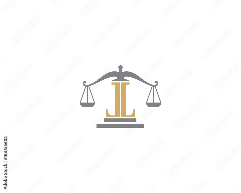 Scale of Justice and Letter L Logo Icon 3 Stock Vector | Adobe Stock