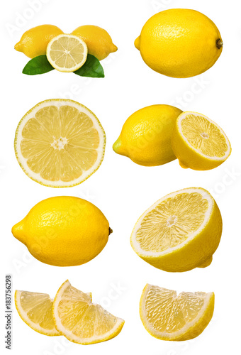 Isolated lemons set