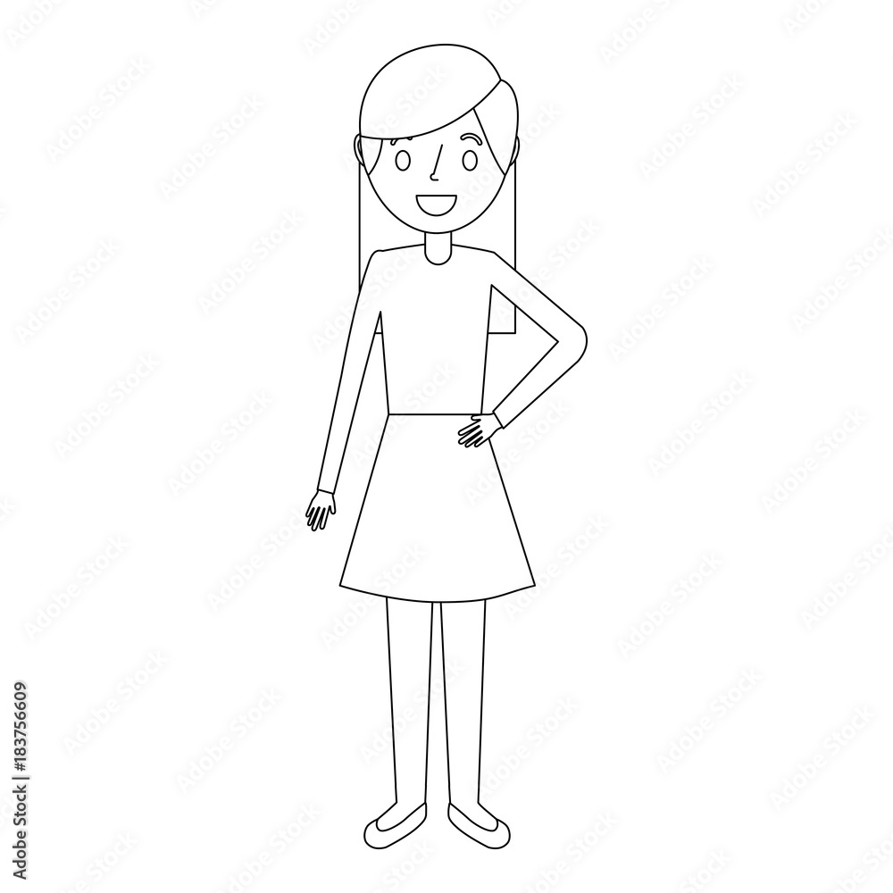 cartoon woman female smiling character vector illustration cartoon woman female smiling character vector illustration