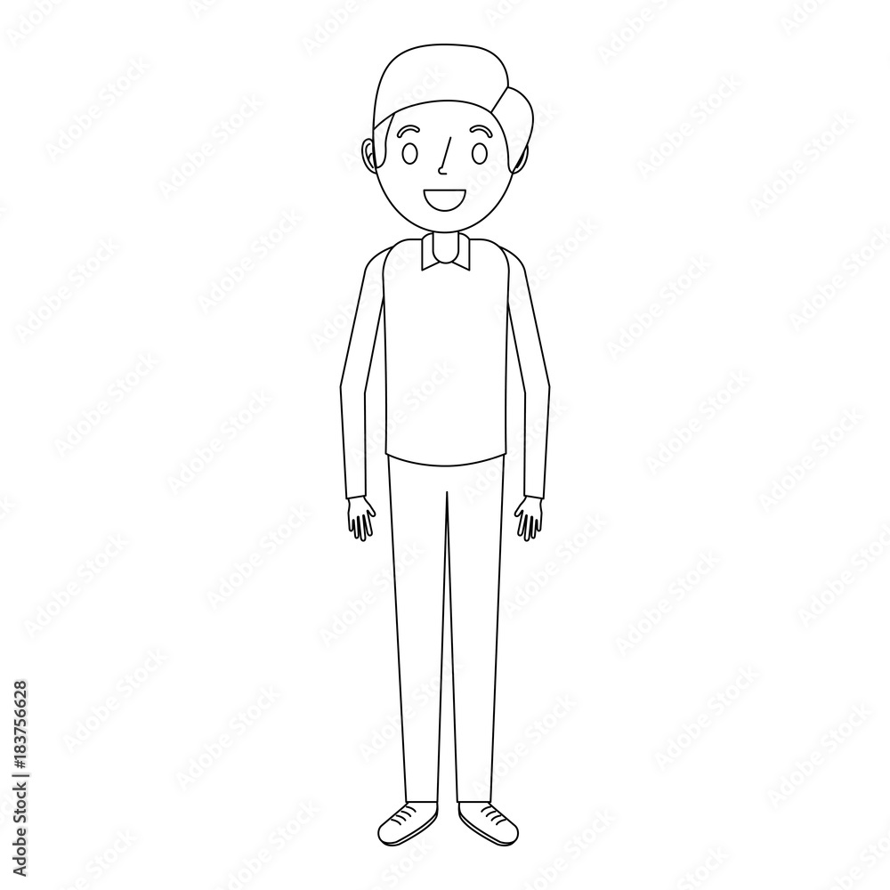 cartoon man male character standing person vector illustration cartoon man male character standing person vector illustration