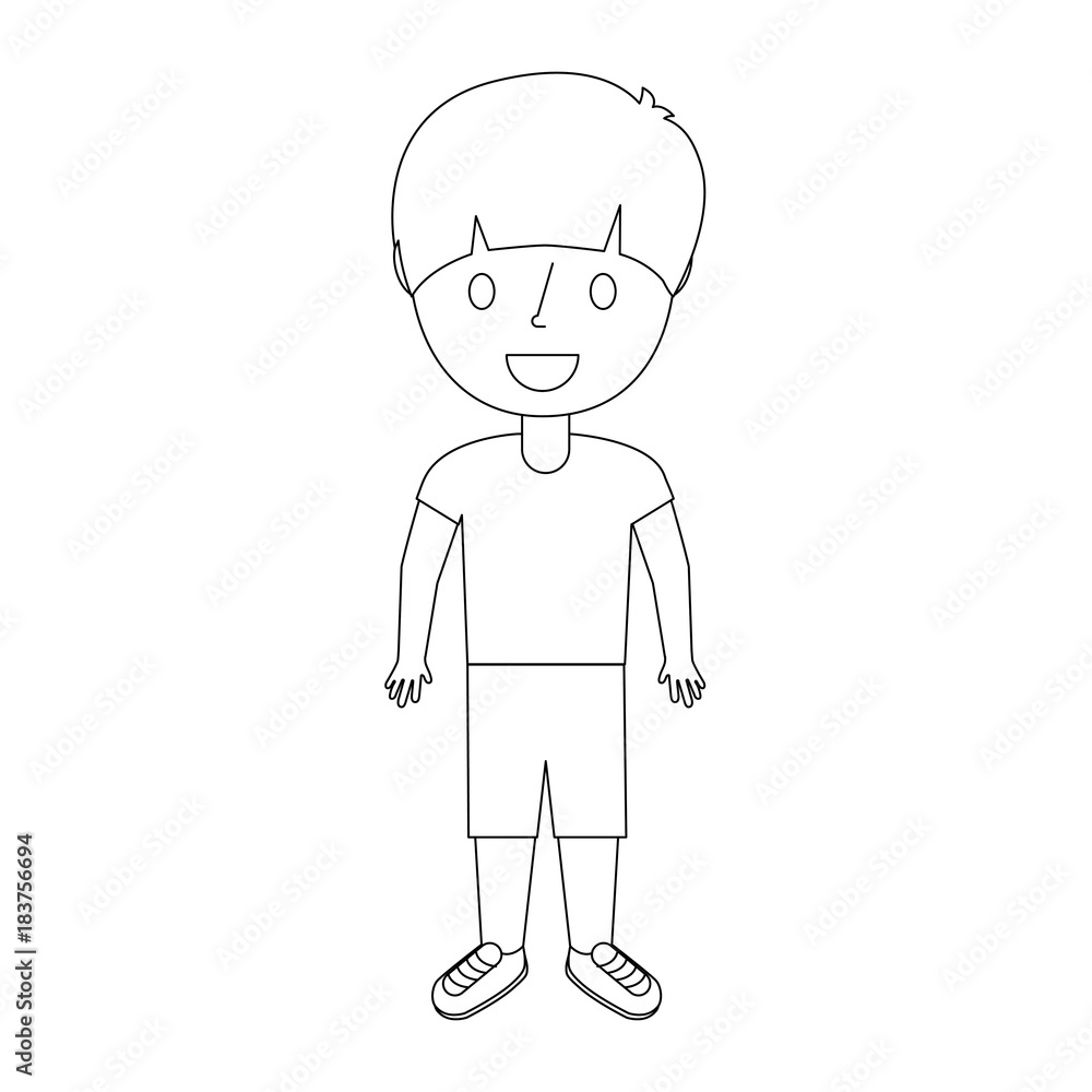 young little boy male character standing vector illustration young little boy male character standing vector illustration