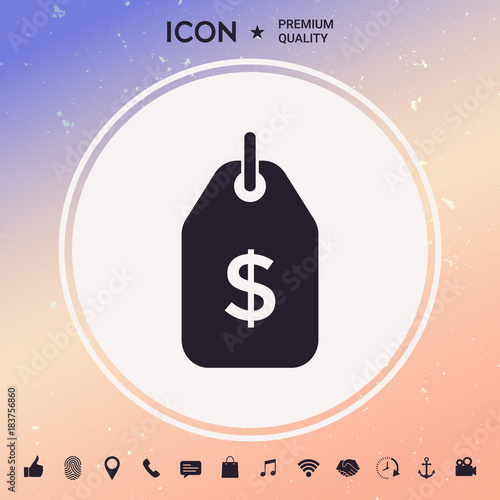 Tag with dollar symbol. Price tag icon for download