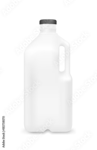 Plastic bottle with handle for milk and juice