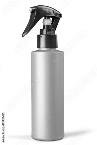 Valokuva Gray tubes of shampoo, conditioner, hair rinse, mouthwash, on a