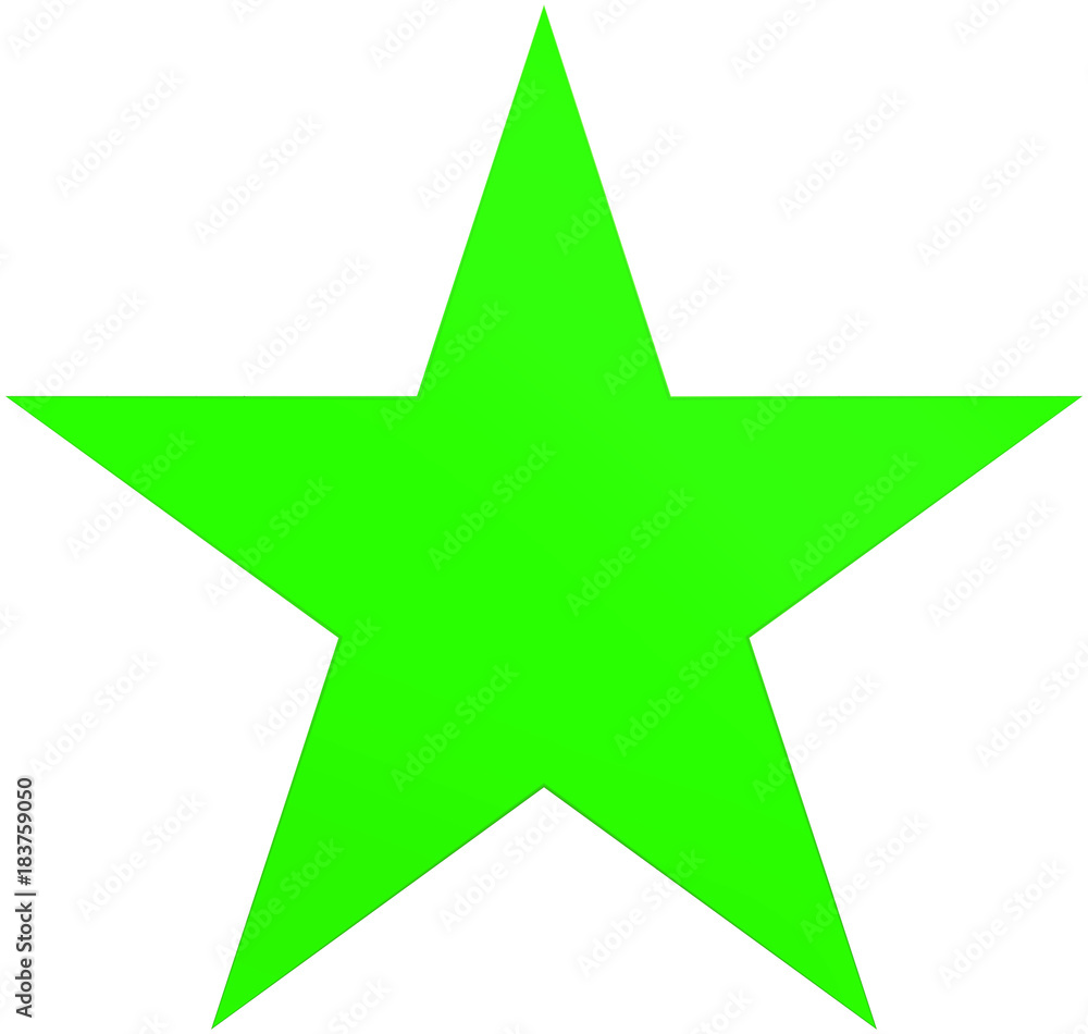 Christmas star green - simple 5 point star - isolated on white Christmas star green - simple 5 point star - isolated on white
