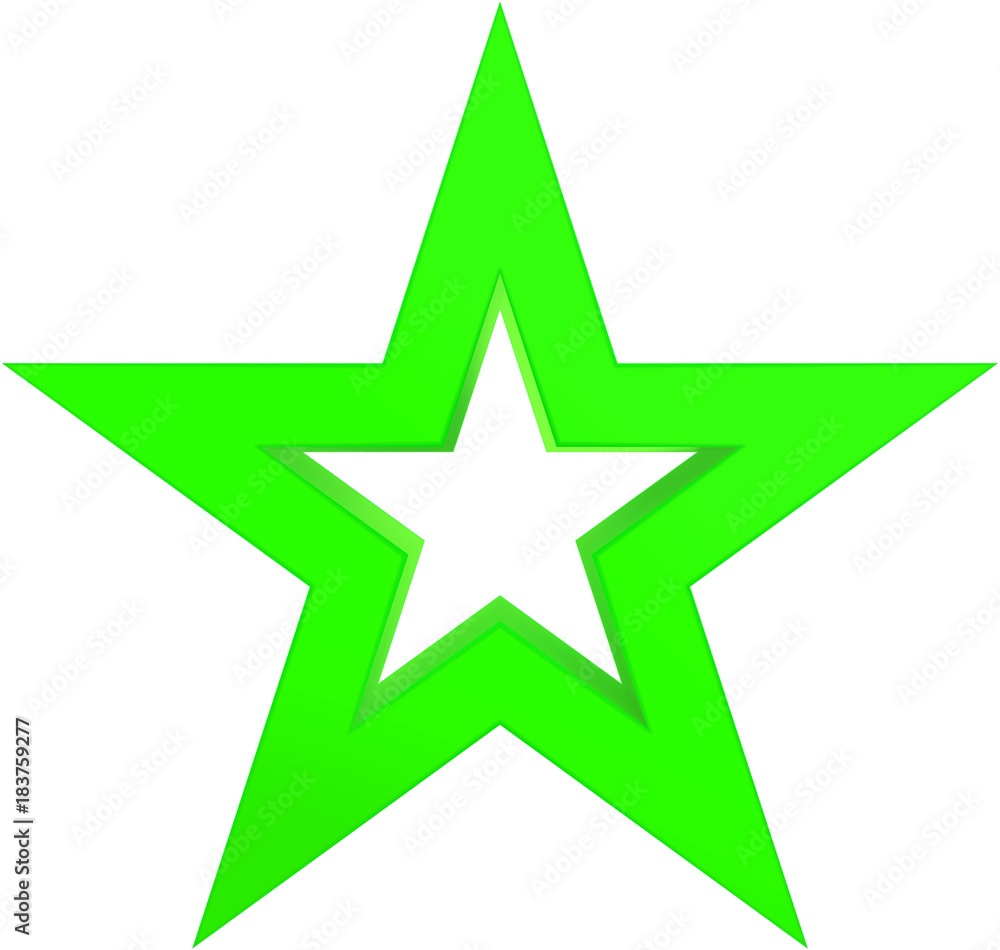 Christmas star green - outlined 5 point star - isolated on white Christmas star green - outlined 5 point star - isolated on white