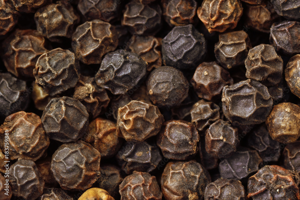 Black pepper macro background Black pepper macro background