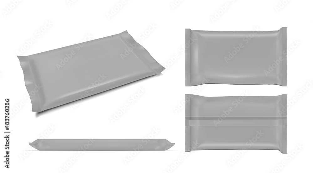 Black blank foil food snack pack for chips, candy and other products Black blank foil food snack pack for chips, candy and other products