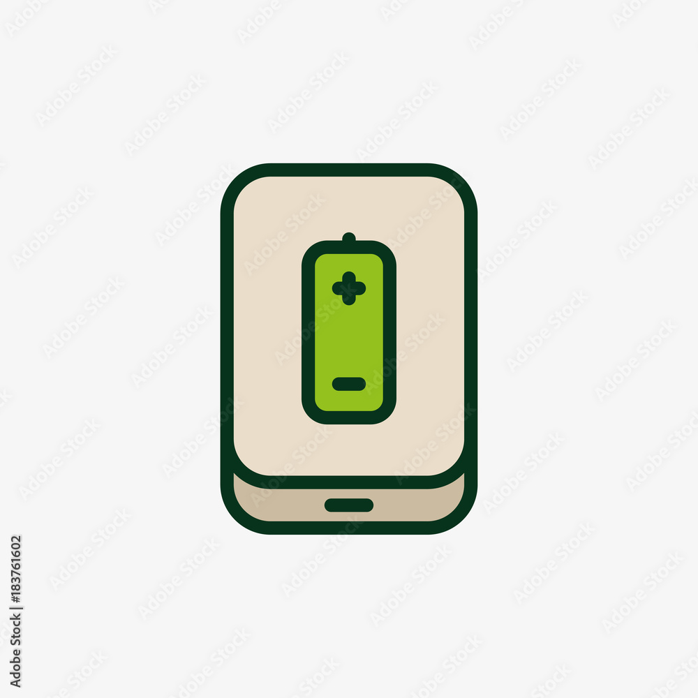 Power Bank Battery Phone Charger Minimalistic Flat Line Outline Stroke Icon Pictogram Symbol Power Bank Battery Phone Charger Minimalistic Flat Line Outline Stroke Icon Pictogram Symbol