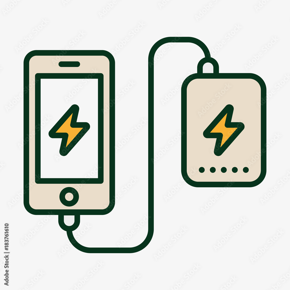 Power Bank Battery Phone Charger Minimalistic Flat Line Outline Stroke Icon Pictogram Symbol Power Bank Battery Phone Charger Minimalistic Flat Line Outline Stroke Icon Pictogram Symbol