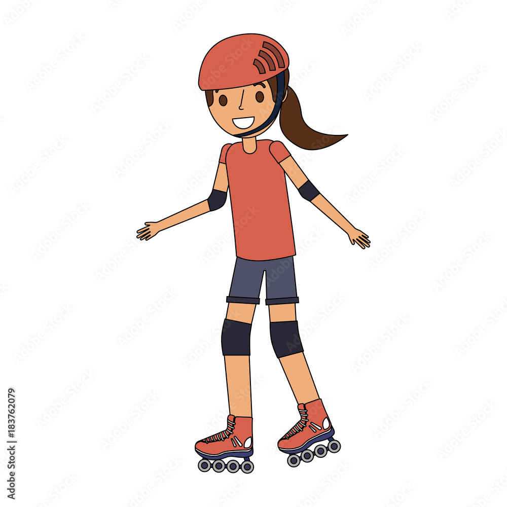 kid wearing helmet and roller skate funny vector illustration kid wearing helmet and roller skate funny vector illustration