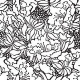 Beautiful floral pattern. Vector seamless background with flowers and  leaves