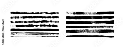 set of grunge brush strokes