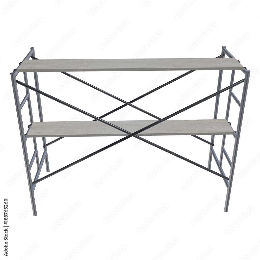 Scaffolding metal construction isolated on white. 3d render illustration Scaffolding metal construction isolated on white. 3d render illustration