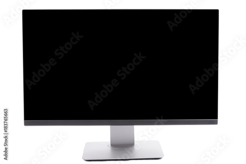 Modern computer monitor with black screen