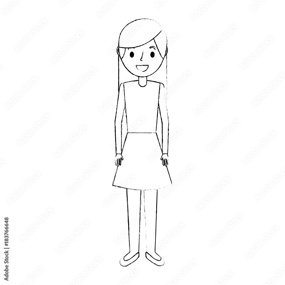 cartoon woman female smiling character vector illustration