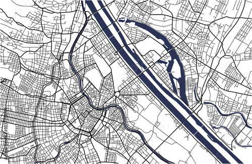 illustration map of the city of Vienna, Austria photo