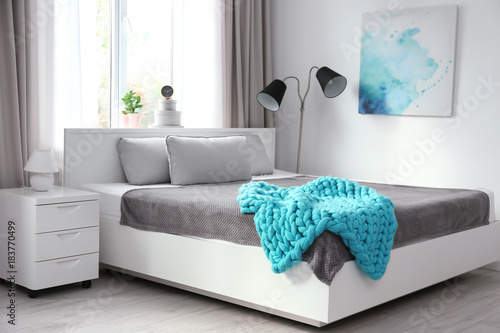 Beautiful modern bedroom in...