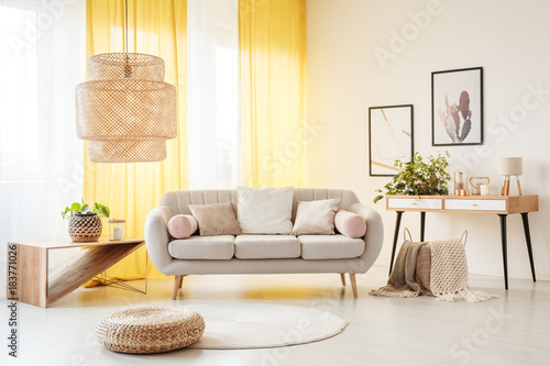 Lamp in bohemian living room