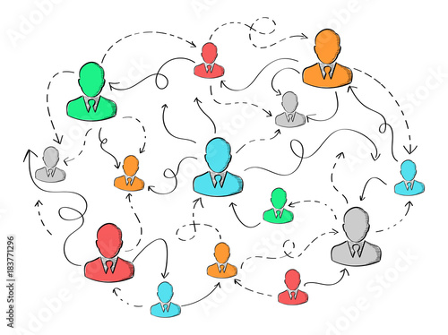 Hand drawn social network vector presentation