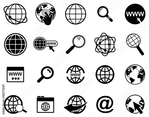Black web vector icons pack