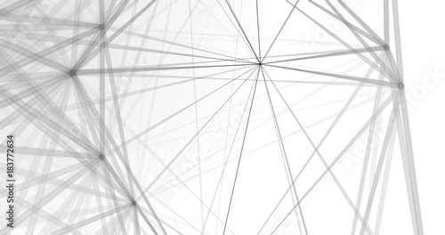 Abstract polygonal space low poly white background with connecting dots and lines. Connection structure futuristic polygon concept.